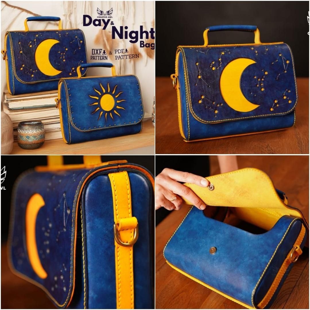 Выкройка кожаная сумка мессенджер Day&Night от Creative Awl